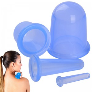 Bra användning Silikon Vakuum Facial Cupping Massage Cups Set