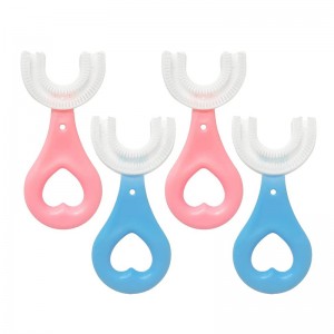 Fabriksförsörjning, manuell tandborste för barn, silikon U-form oral vård Rengöringsborste, Baby tandrenare